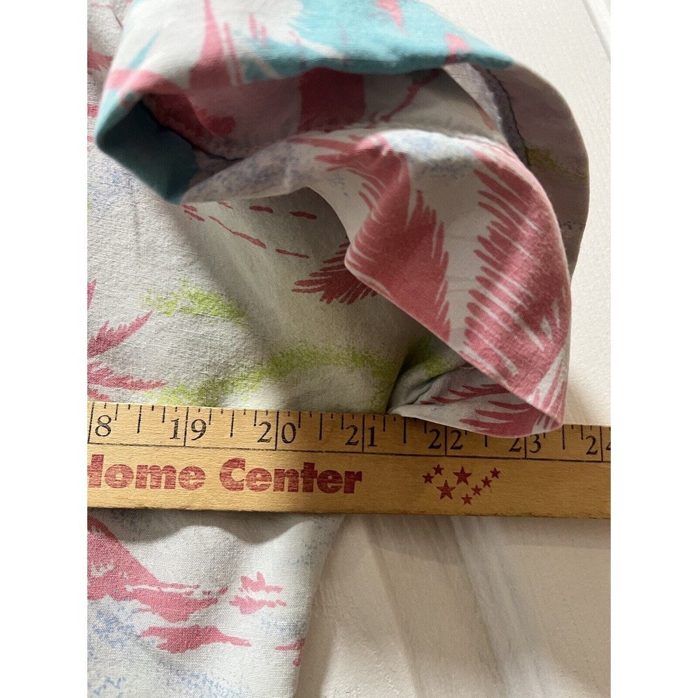 VTG Topson Downs 80s Pink Blue Button Down Short Sleeve Blouse L Miami Vice - Picture 11 of 11